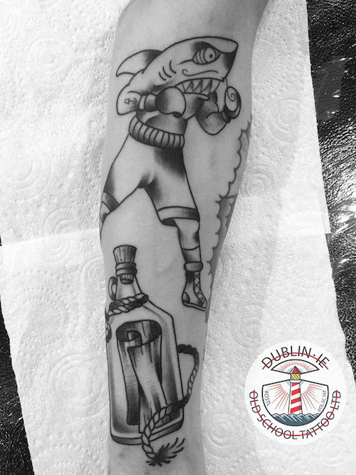 shark boxer tattoo